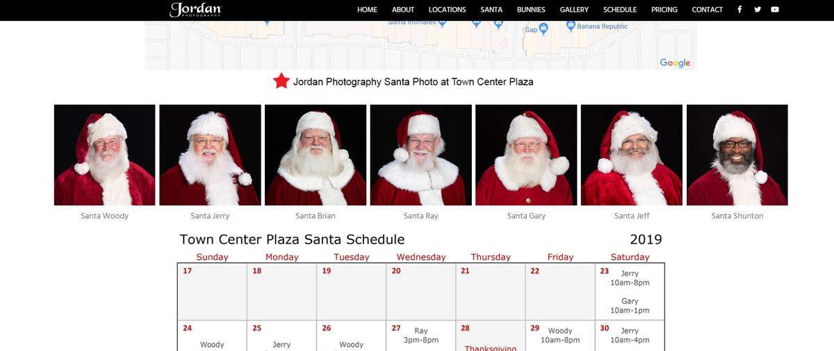 The Jordan Photography website offers an array of Santas to choose from.