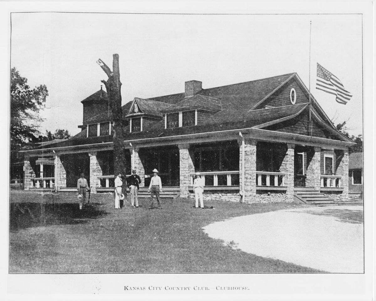 Postcard of the Kansas City Country Club clubhouse. 1900.