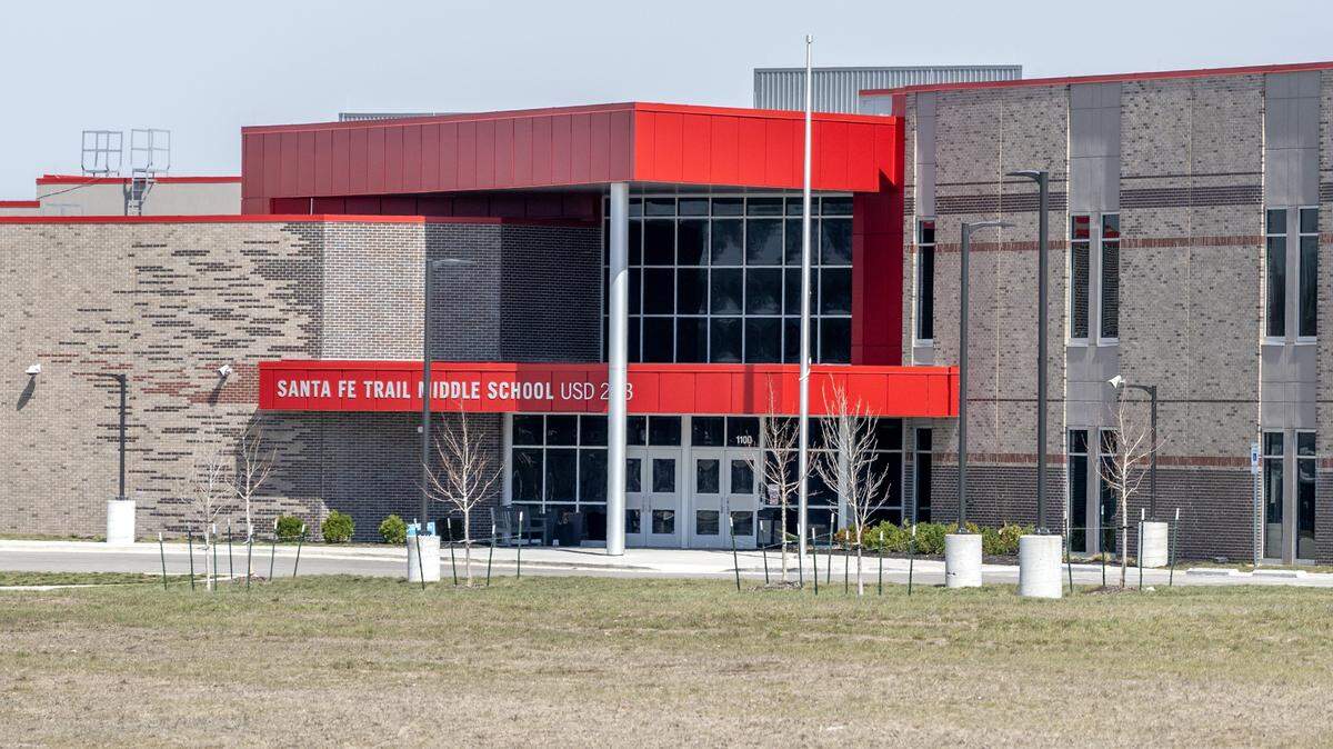 Santa Fe Middle School at 1100 N Ridgeview Rd., is pictured on Friday, March 20, 2026, in Olathe.
