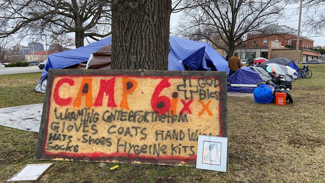 “Camp 6ixx” in Westport is named for Scott “Sixx” Eicke, a homeless man who was found dead on New Year’s Day in Kansas City.