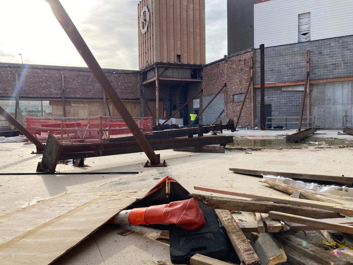 Interior of the former historic Katz Drug Store. Lux Living, which is to turn the building into a new entrance for Katz on Main apartment complex, insists that renovation will be finished by early 2026.