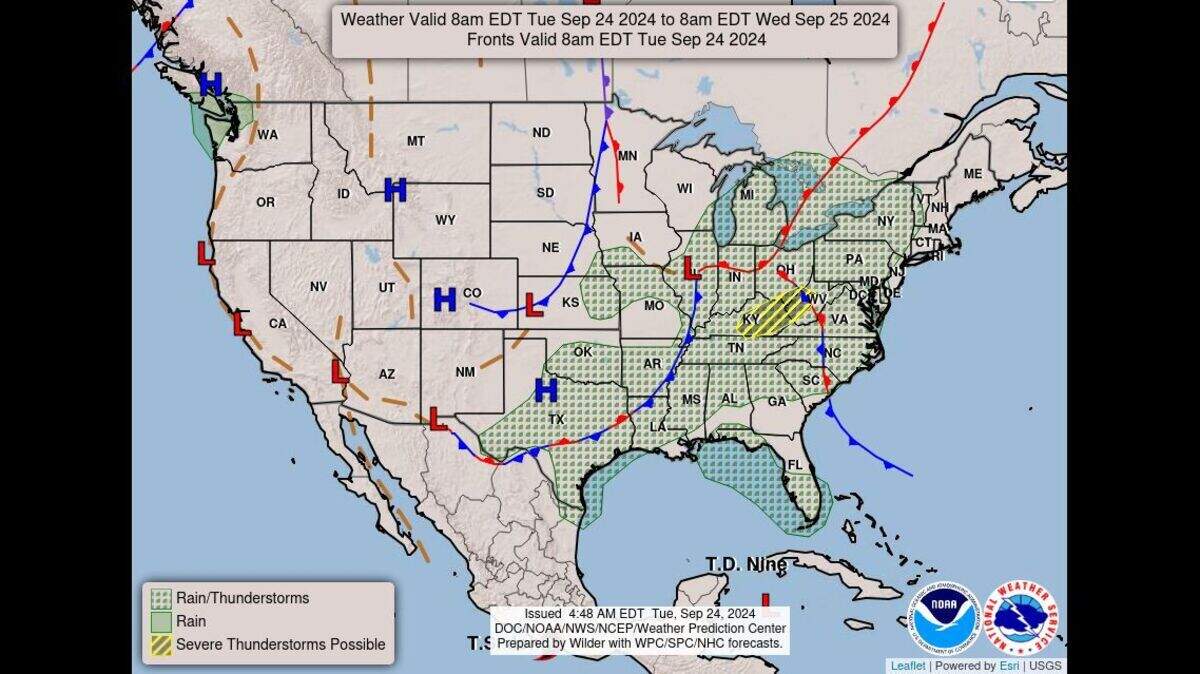 A few light showers and thunderstorms coming from the northwest will slide through the Kansas City area Tuesday afternoon and evening, according to the National Weather Service. After a mid-week break, widespread rain chances return for the weekend.