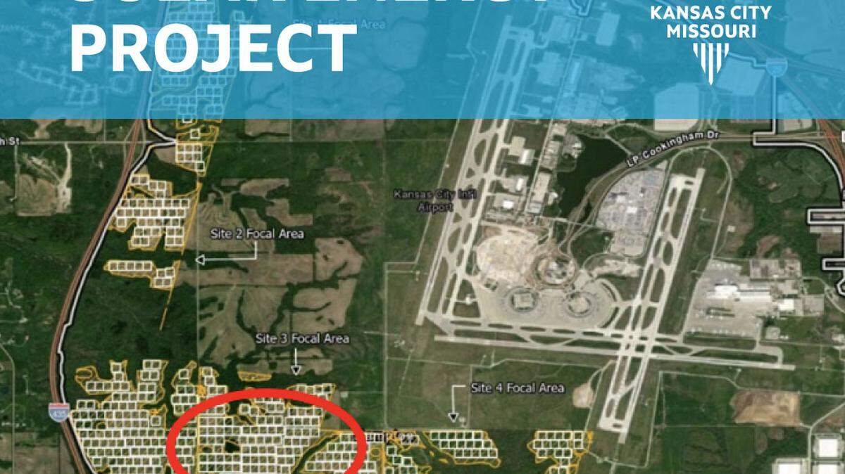 More than 3,100 acres of undeveloped land around the Kansas City International Airport could soon host a massive solar farm that would provide power to 70,000 homes, one of the largest in the country.