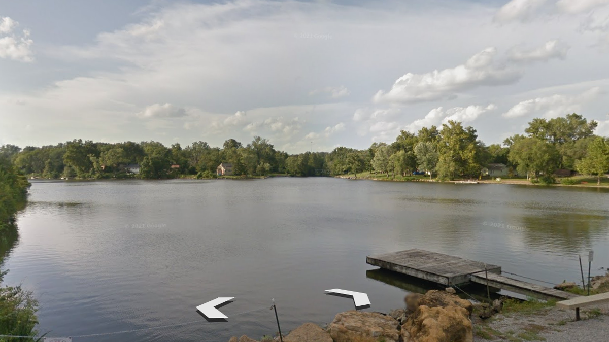 Houston Lake in Platte County, Missouri, captured by Google Earth on March 29, 2014. Eric L. Stephens, 52, drowned in the lake on the evening of June 26 while fishing, according to county authorities.