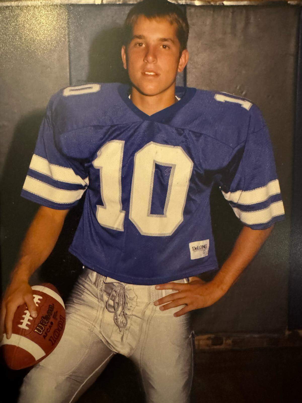 Whitney VinZant, class of 2000, and quarterback of the football team at Kapaun Mt. Carmel Catholic High School in Wichita.