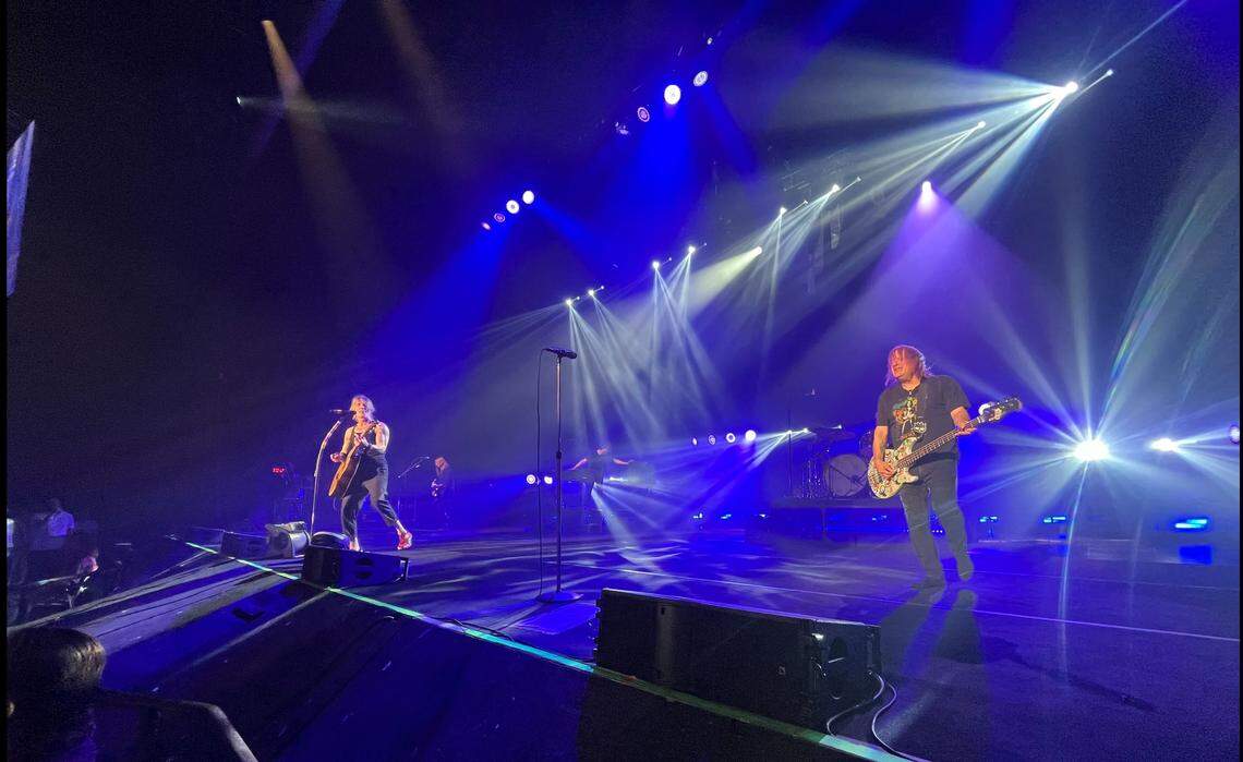 The Goo Goo Dolls performing “Think About Me” at Starlight Theatre in Kansas City Friday. Aug 22.