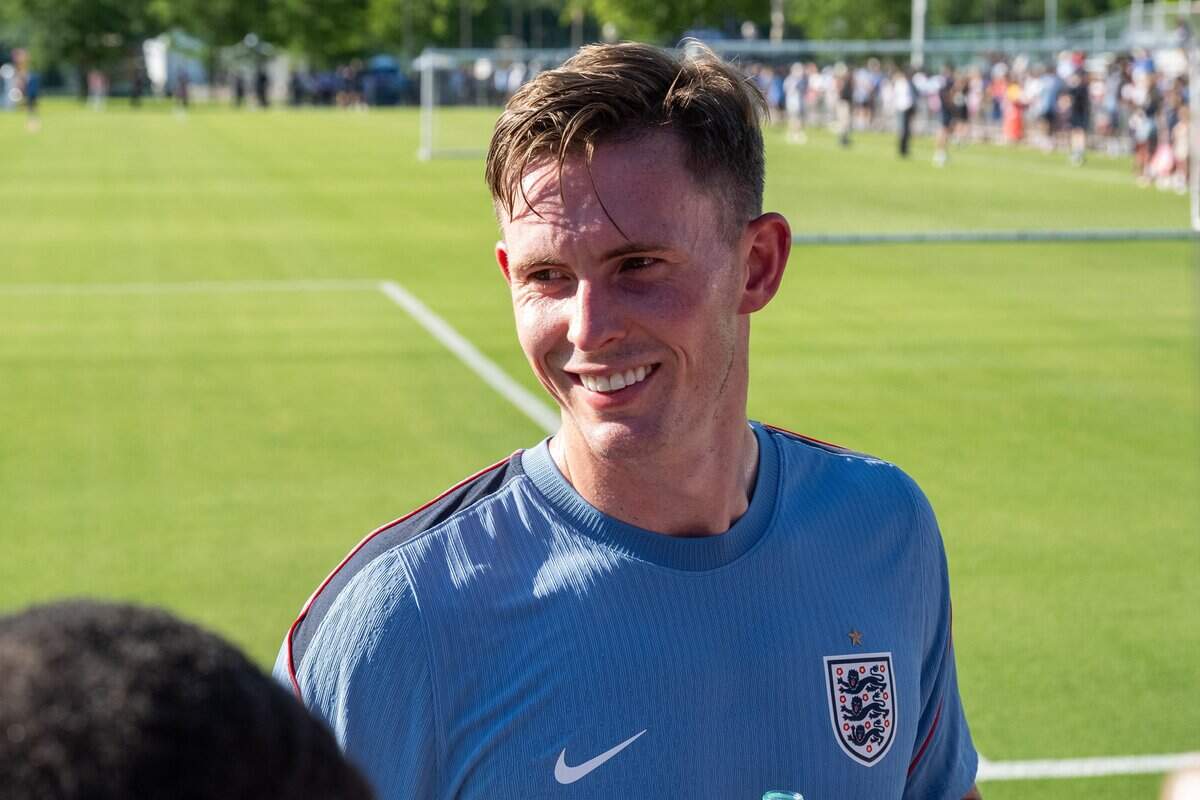 England's Dean Henderson after practice on Victory Field at Swope Soccer Village, Saturday, June 13, 2026, in Kansas City. The team will call Prairie Village home during the World Cup.