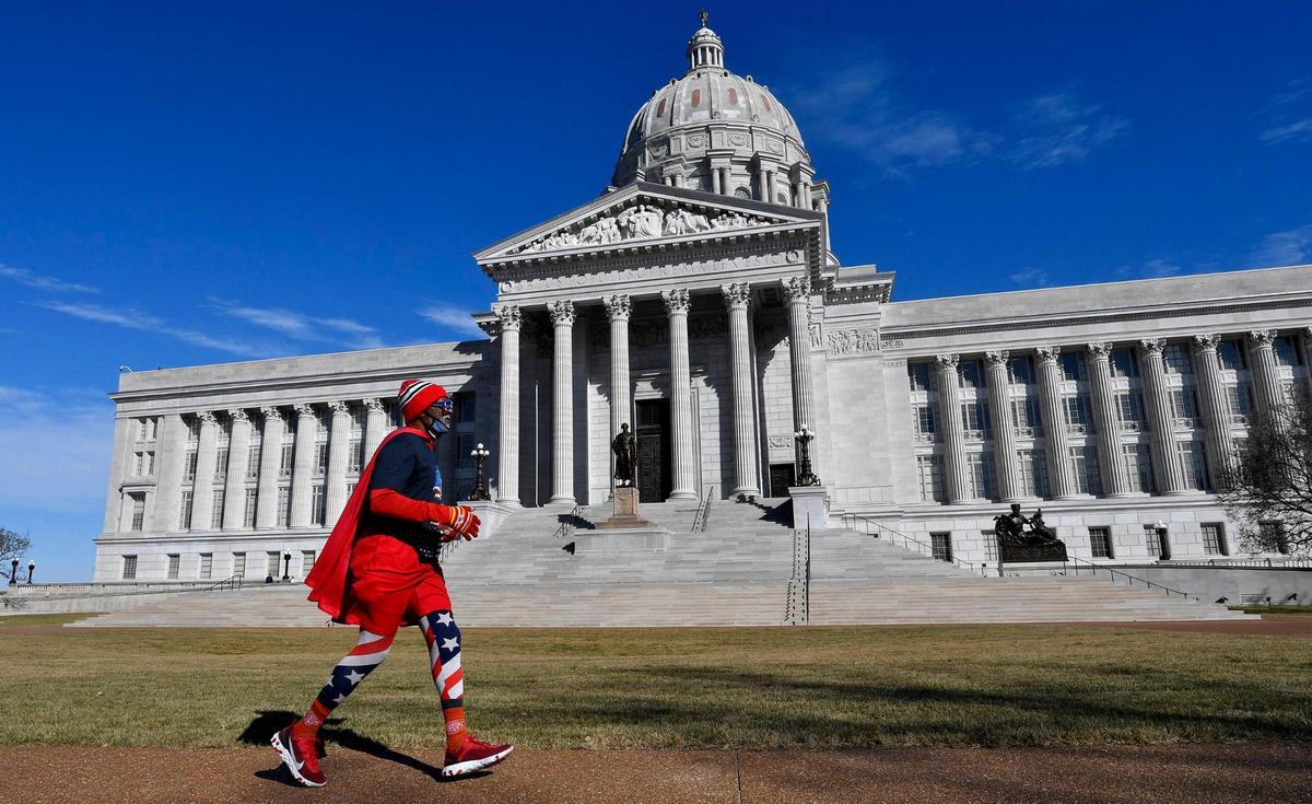 Michael Wheeler, seen running at the Missouri Capitol, in Jefferson City in 2021.