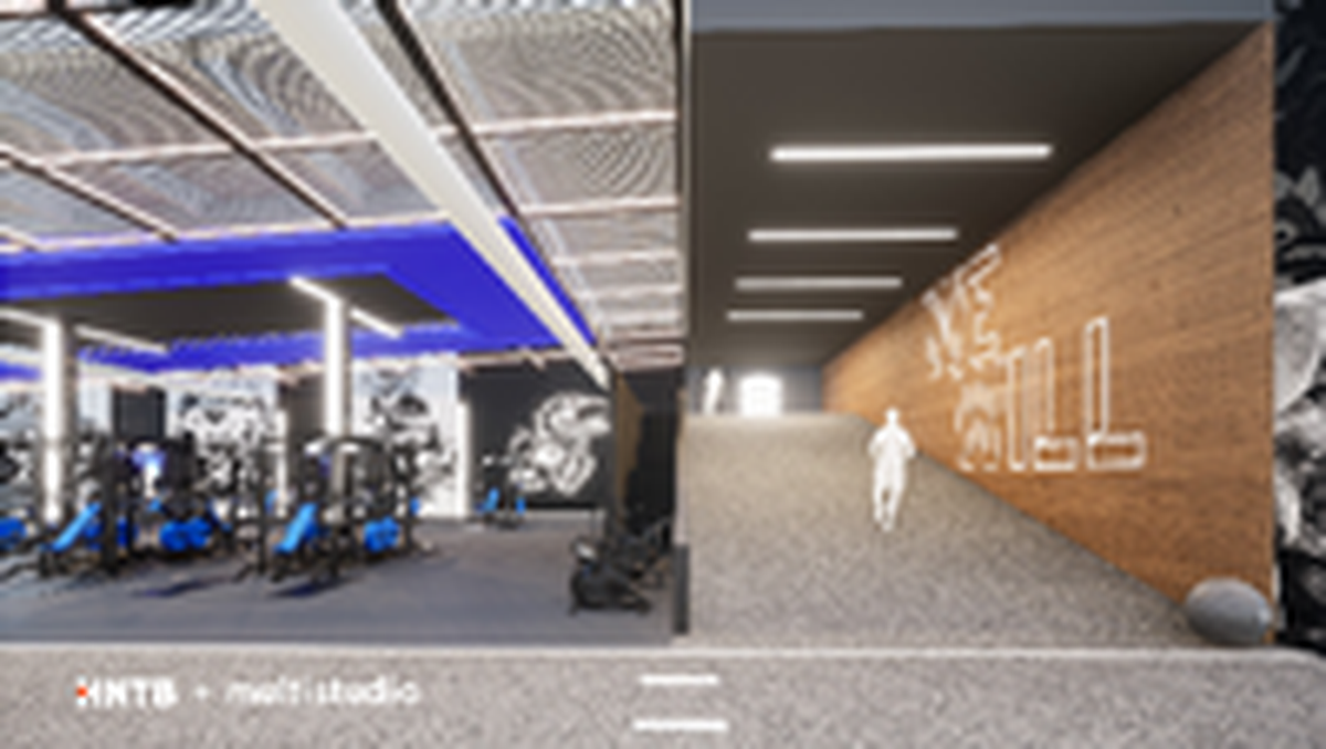Another look at the planned KU locker room, per a rendering provided by the athletic department.
