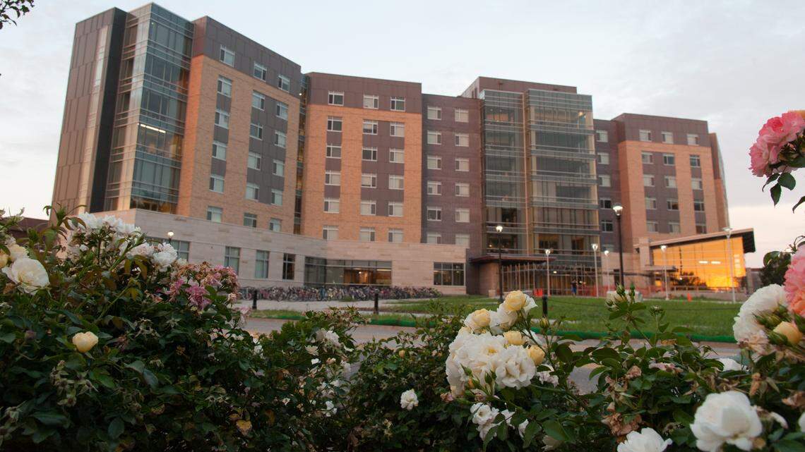 K-State's newest dormitory, Wefald Hall, damaged by fire and water on Friday.