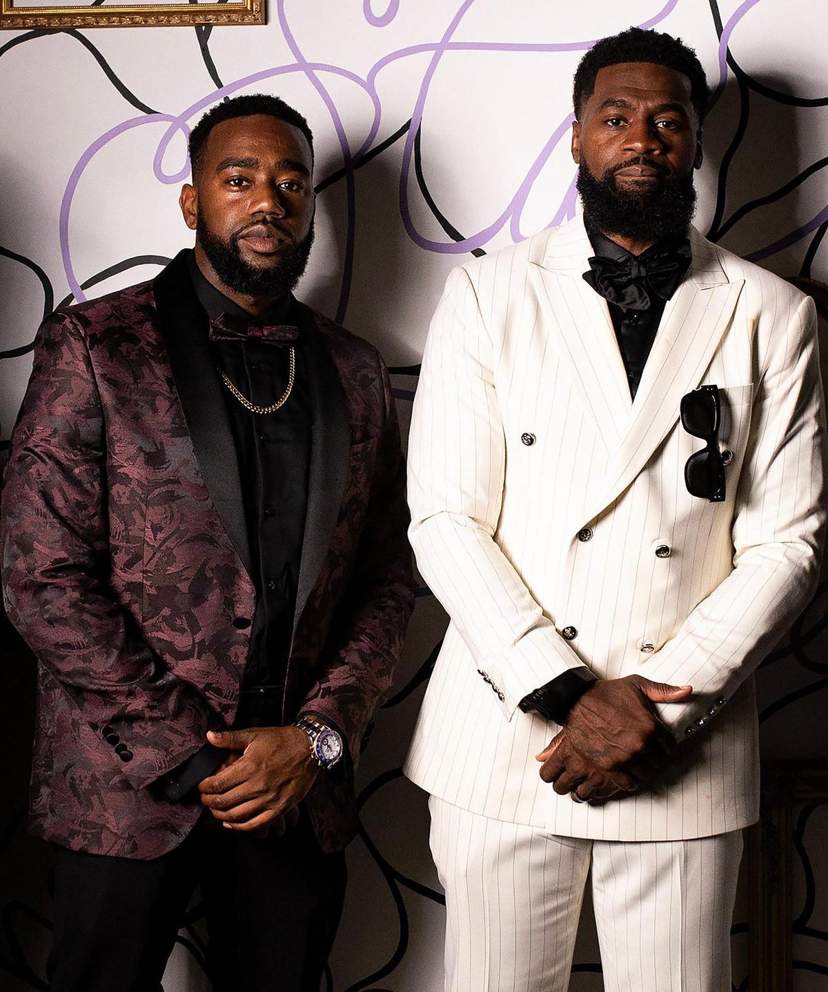 Marcus Easy, left, and Timothy Harris, owners of Privee Restaurant and Lounge, at their soft opening last weekend in Kansas City.