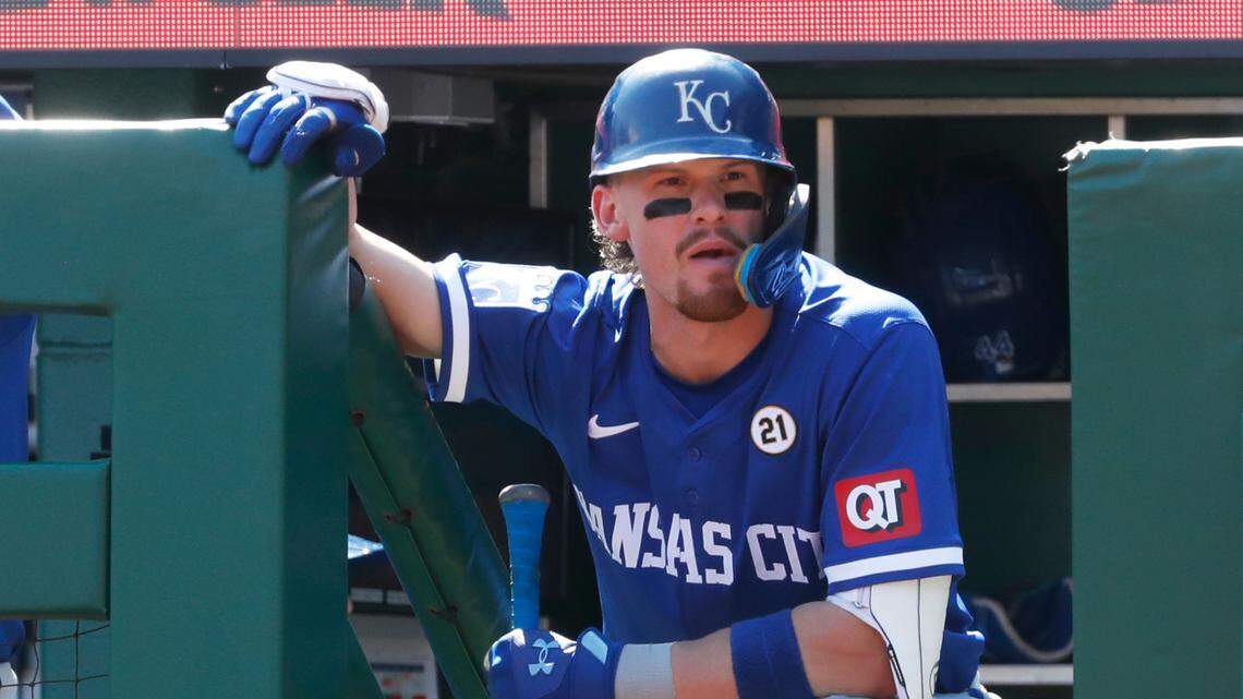 Kansas City Royals shortstop Bobby Witt Jr. (7) waits for his turn to bat on the dugout steps against the Pittsburgh Pirates during the fourth inning at PNC Park on Sept. 15, 2024.