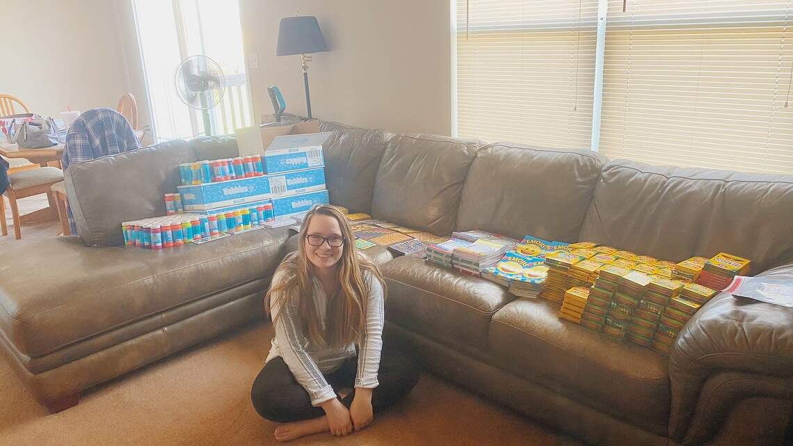 Raymore-Peculiar High School senior gives back to sick kids, one happy bag at a time