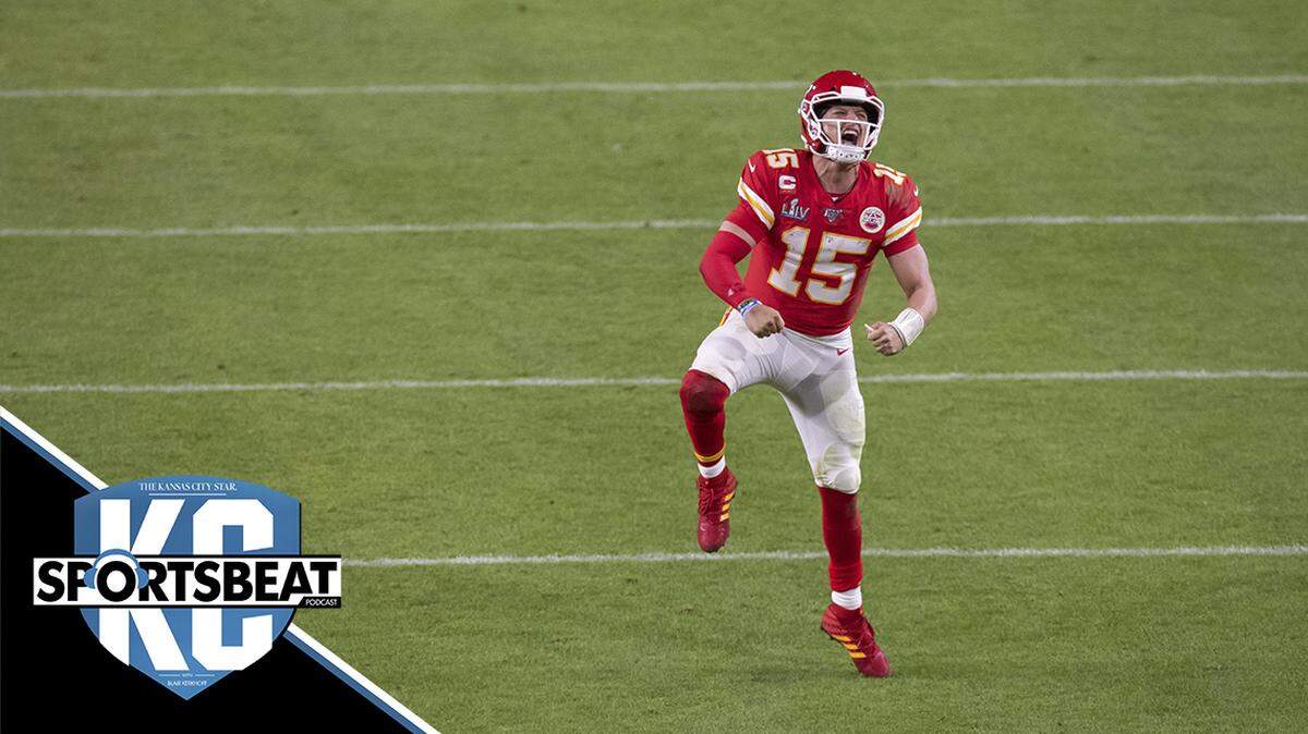 Quarterback (15) Patrick Mahomes of the Kansas City Chiefs celebrates during the NFL Super Bowl 54 football game between the San Francisco 49ers and Kansas City Chiefs Sunday, Feb. 2, 2020, in Miami Gardens, Fla. The Kansas City Chiefs won 31-20. (AP Photo/Jeff Lewis)