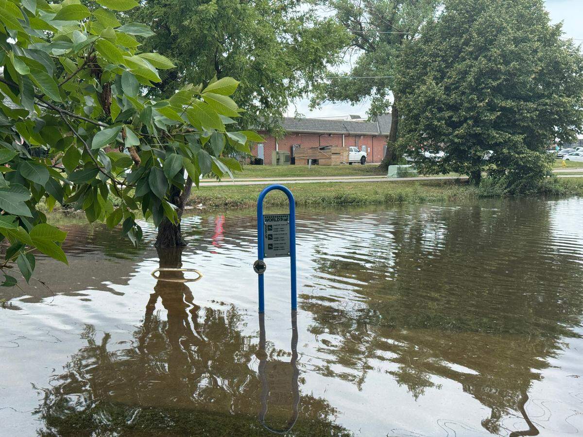 Workout equipment underwater. 