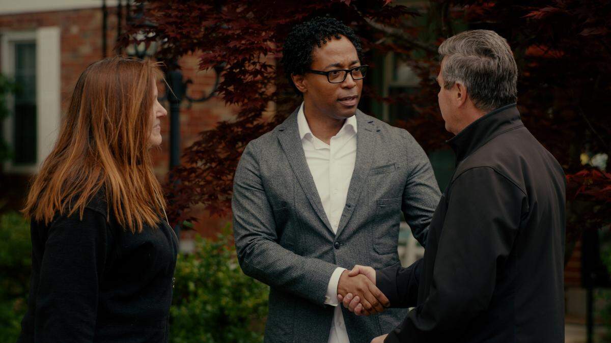 St. Louis County Prosecutor Wesley Bell (center) launched a Democratic campaign for U.S. Senate, attempting to unseat Republican Sen. Josh Hawley.