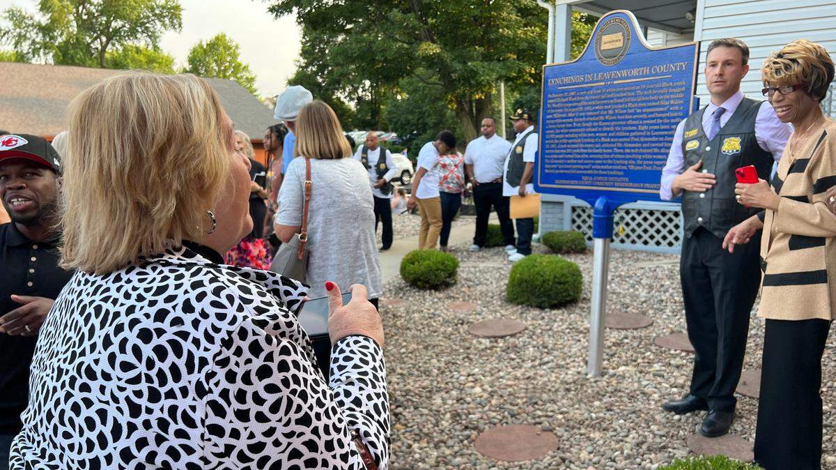 In honor of the three men lynched in Leavenworth County over a century ago, the community unveiled a plaque for vistors and community members to view as part of a historical marker on June 16, 2023.
