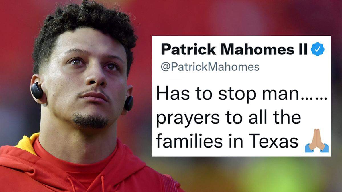 The Kansas City Chiefs star quarterback took to Twitter after the Uvalde, Texas, school massacre.