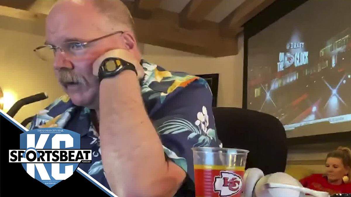 In this still image from video provided by the NFL, Kansas City Chiefs head coach Andy Reid appears during the NFL draftApril 23.