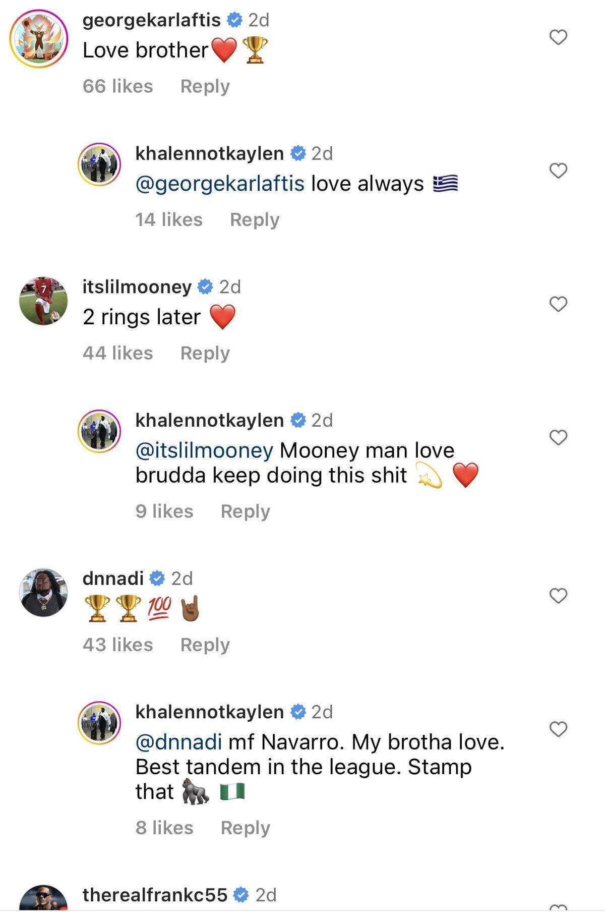Chiefs players were happy for Saunders.
