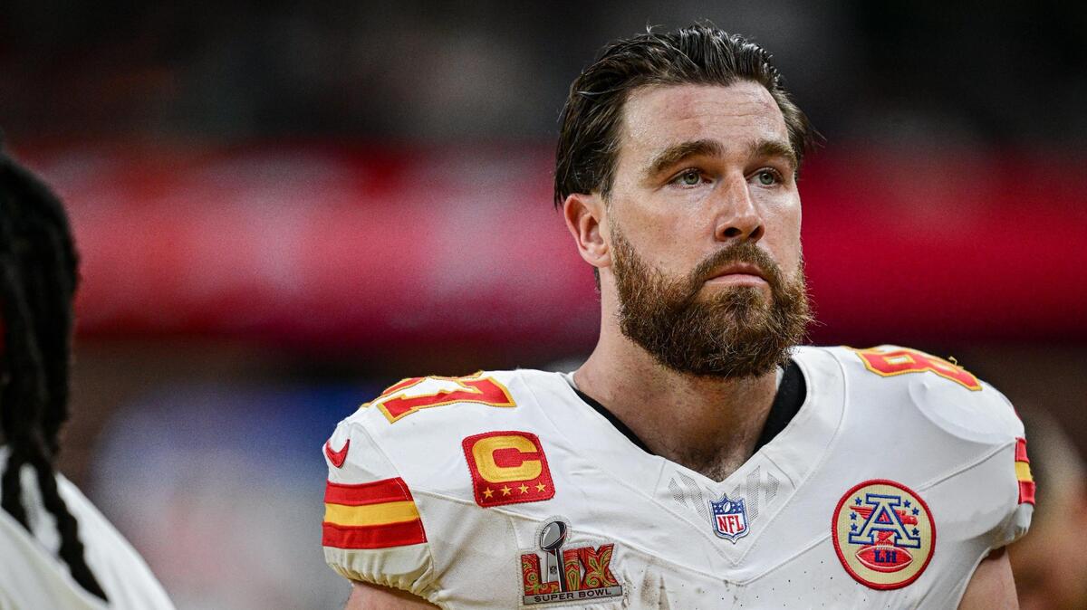 Kansas City Chiefs tight end Travis Kelce (87) walks off the field after the Chiefs lost to the Philadelphia Eagles 40-22 in Super Bowl LIX on Sunday, Feb. 9, 2025, in New Orleans.
