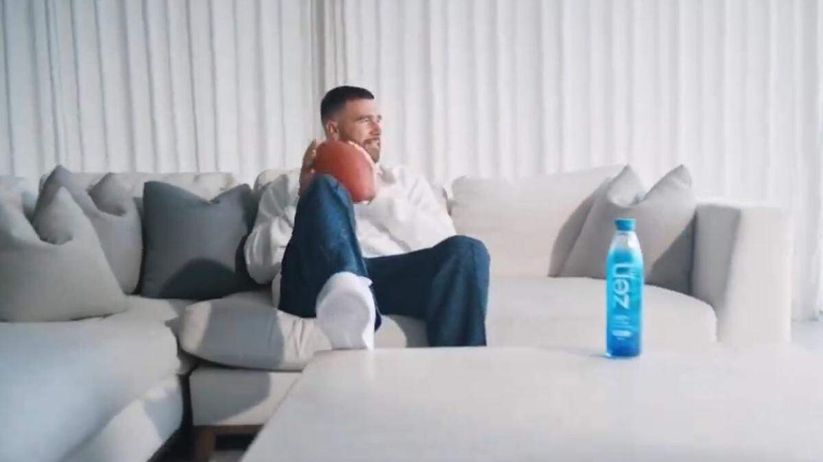 Travis Kelce in a commercial for ZenWTR.