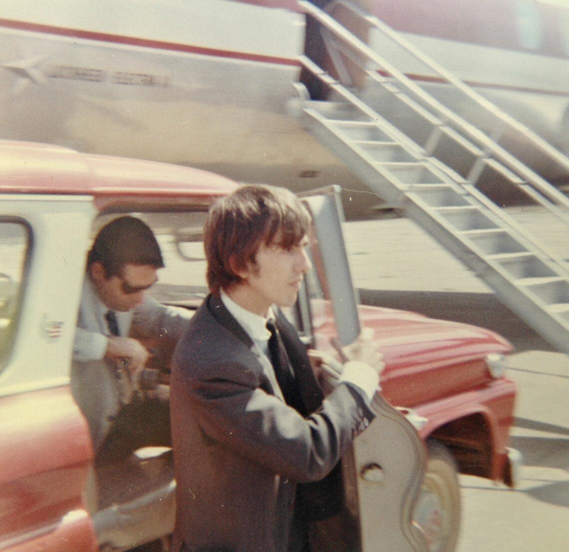 George Harrison bypassed hundreds of screaming fans by taking a Suburban right up to the Beatles’ plane in Walnut Ridge, Arkansas, on Sept. 19, 1964. Walnut Ridge had the only airport in the region that could handle the superstars’ New York-bound jet.