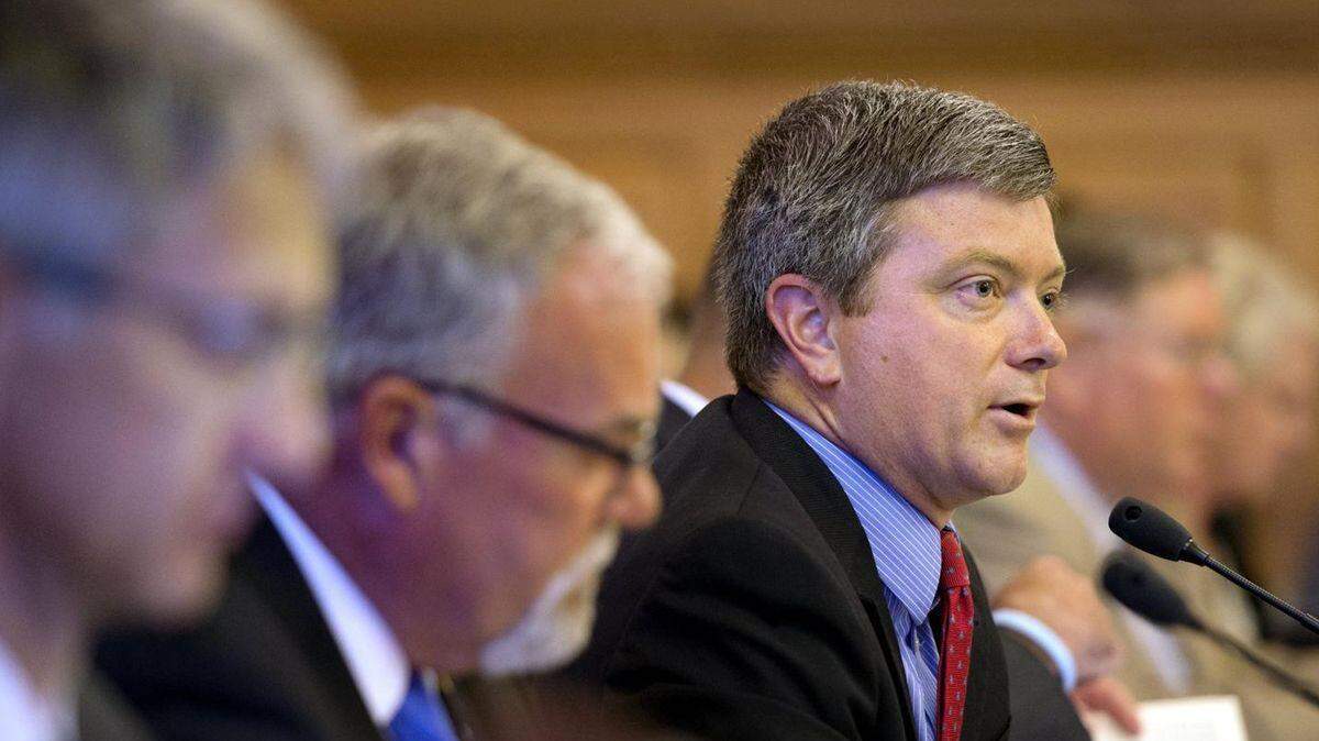 Kansas state Sen. Jeff King opened a joint meeting of the House and Senate Committees on Judiciary Thursday at the statehouse in Topeka. 