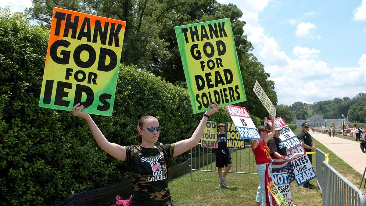 Westboro Baptist Church of Topeka picketed military funerals across country.