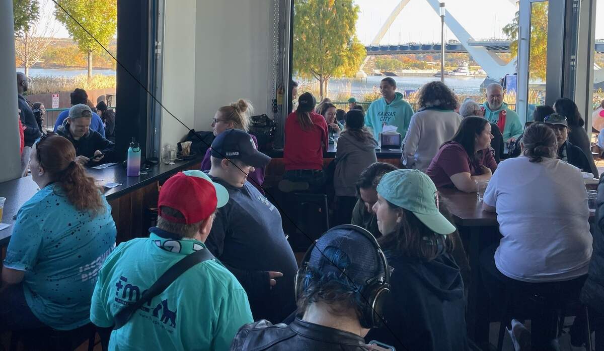 The teal of the Kansas City Current seemed to be everywhere around the NWSL Fan Fest and championship-game venue Audi Field in Washington D.C. on Saturday, especially here at the site of this photo: Solace Brewing.