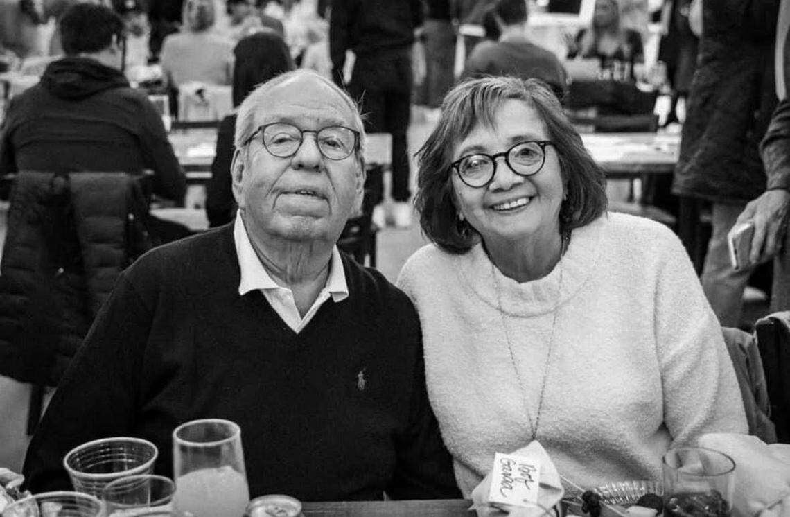 Bob Garcia poses with his late wife, Patti