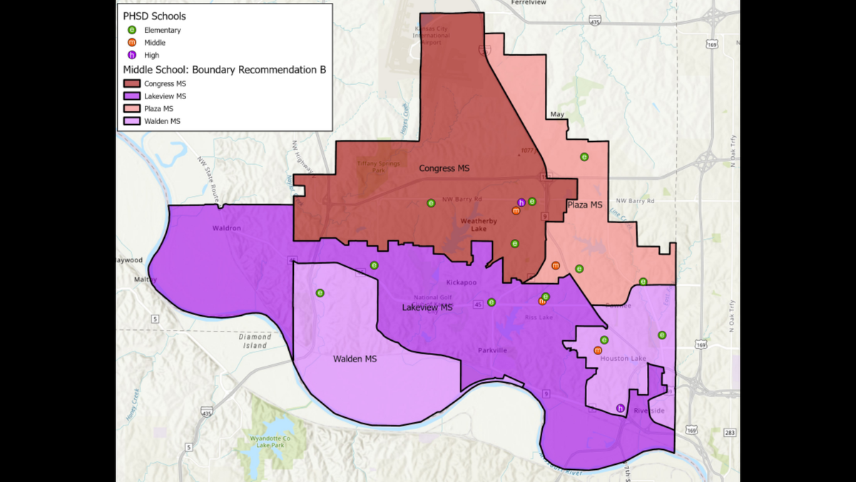 Park Hill School District middle school boundaries for the 2025-2026 school year.