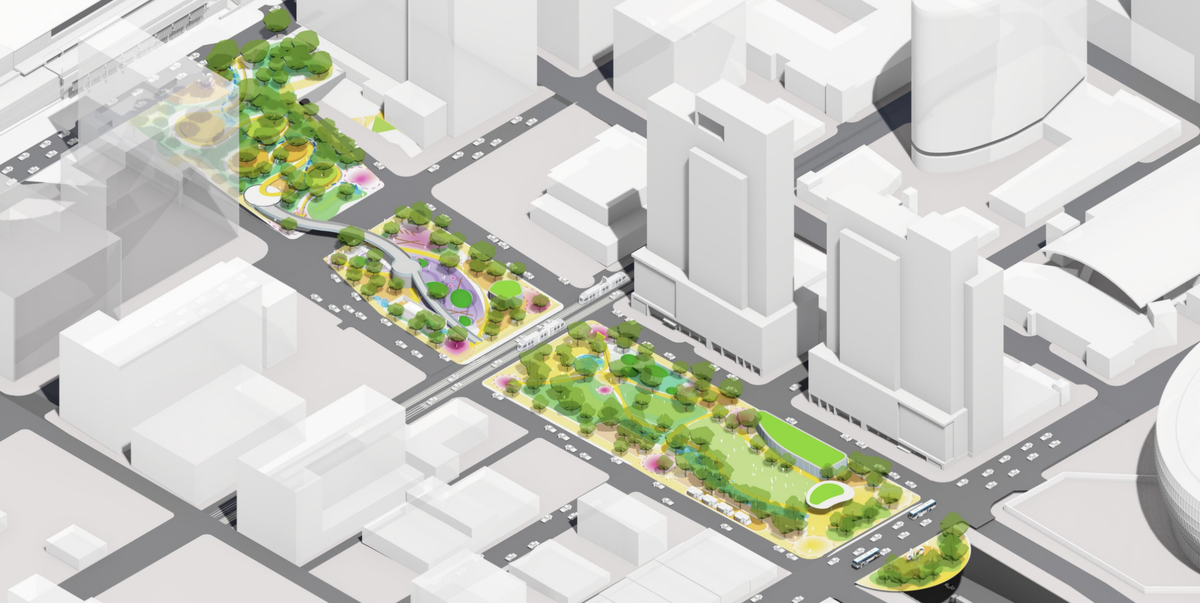 A draft environmental review has landed on either closing the Baltimore Avenue bridge or the Walnut Street bridge to make way for a “superblock” as part of the South Loop park that will cap I-670 and turn the highway into a tunnel, reconnecting downtown to Kansas City to the south.