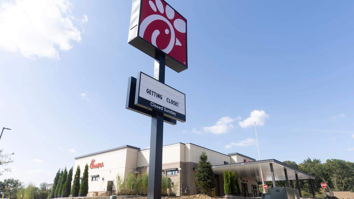 A Chick-fil-A restaurant.