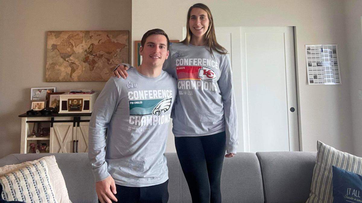 Brian and Mady McDermott root for different teams, and their familes want to raise daughter Agnes to love the opposite teams.