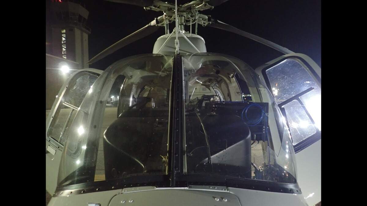 A duck crashed into a Minnesota State Police helicopter, injuring the pilot and forcing the aircraft to land.