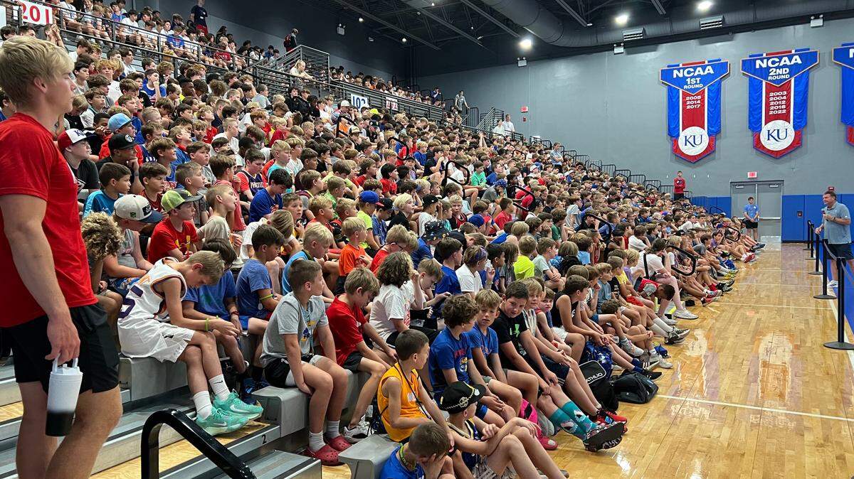 Bill Self spoke to 900 campers on Tuesday at Horejsi Center.