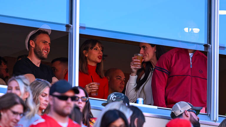 Taylor Swift joined by Caitlin Clark and Este Haim at Chiefs-Chargers game