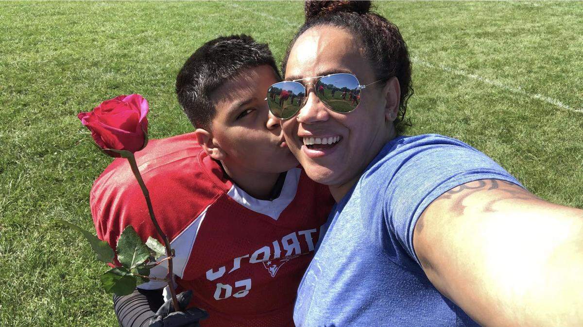 Feliciana Melendez and her 12-year-old son, Gabriel, of Chicago, were gifted tickets to Sunday’s Chiefs home playoff game against the Cincinnati Bengals.