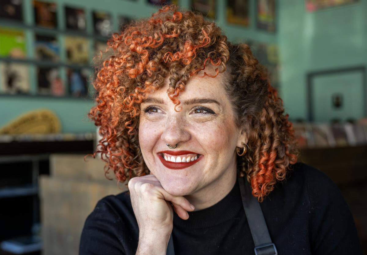 Pastry chef Nichole Taylor smiles for a portrait inside Sister Anne's Coffee & Records on Thursday, Dec. 4, 2025, in Kansas City.