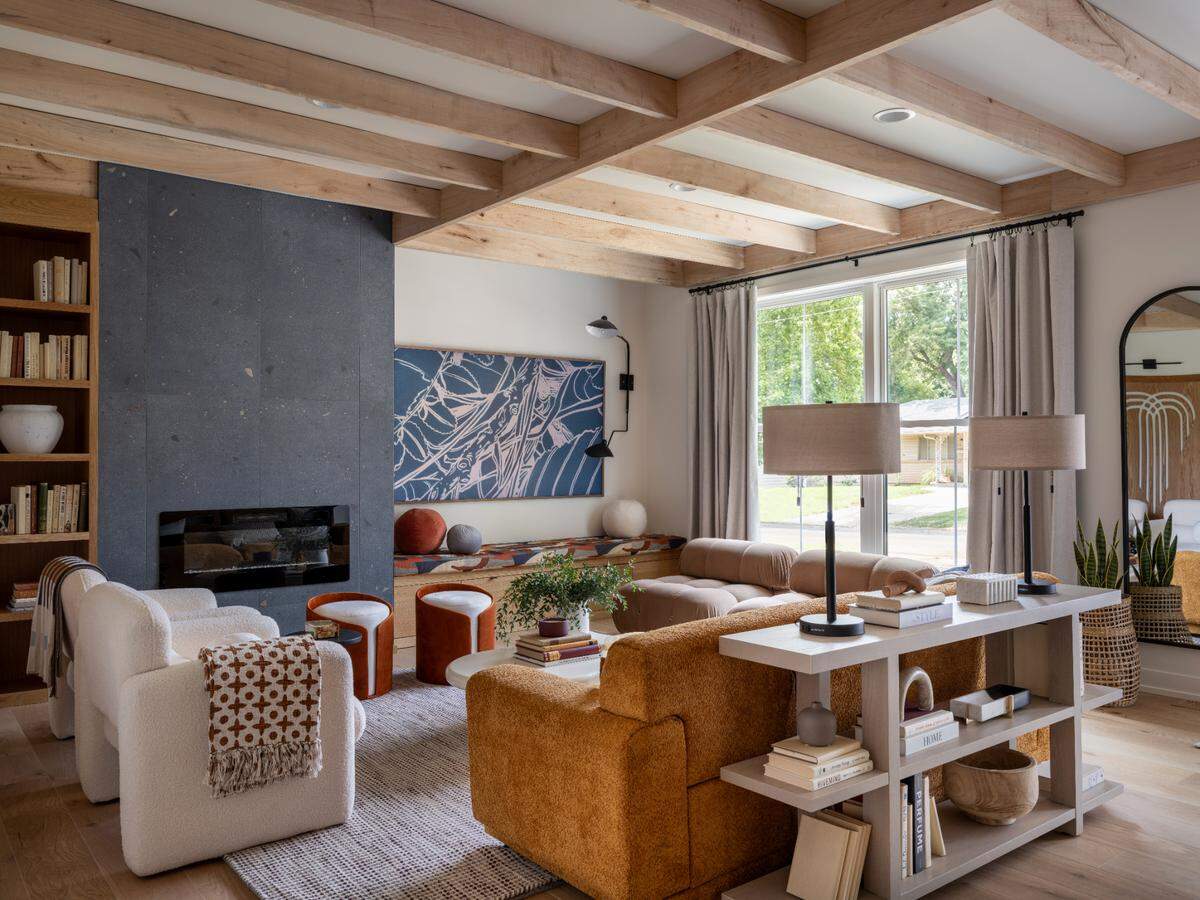 The living room of the Urban Oasis home in Kansas City.