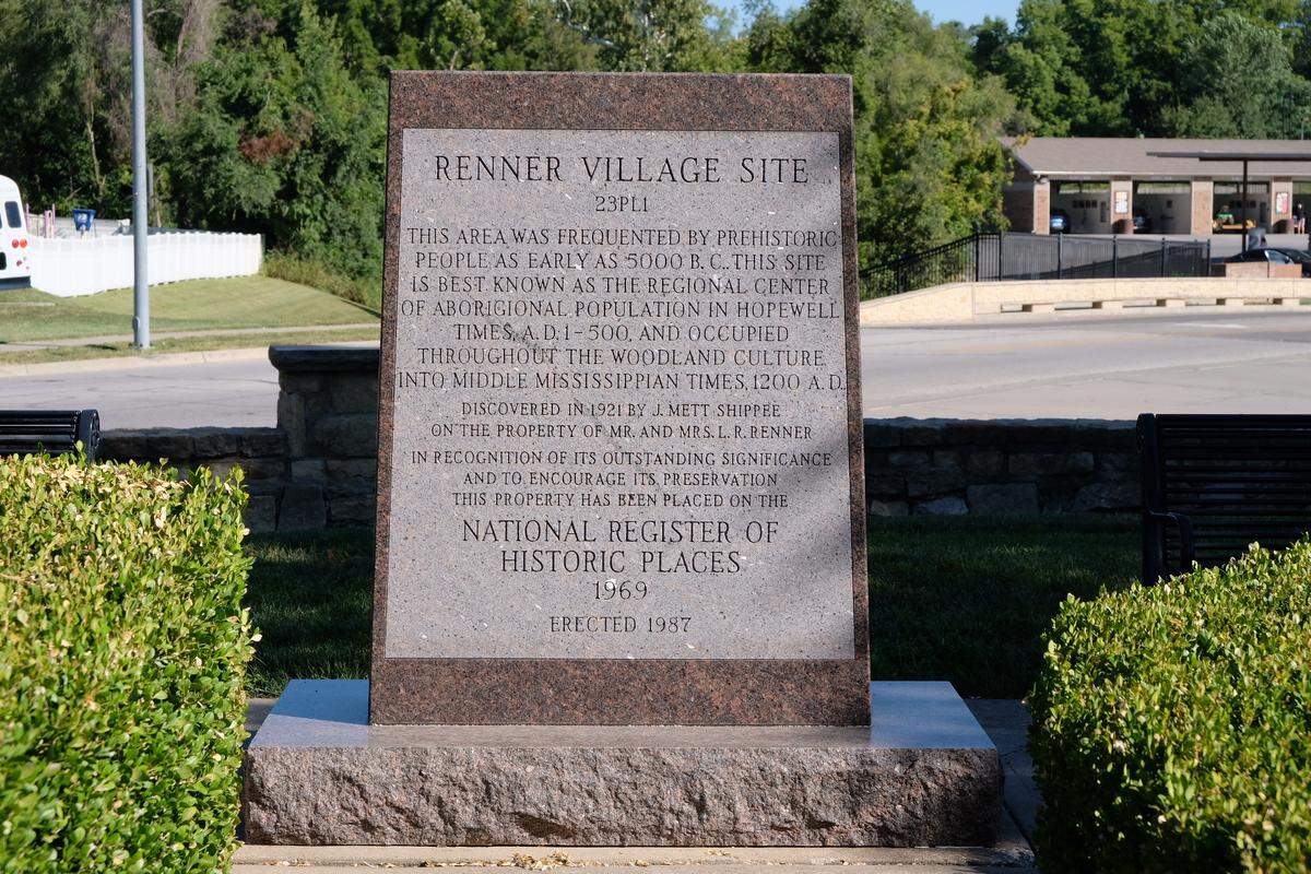 A marker at Renner Brenner Site Park in Riverside provides information about the history of Native peoples on the land. 