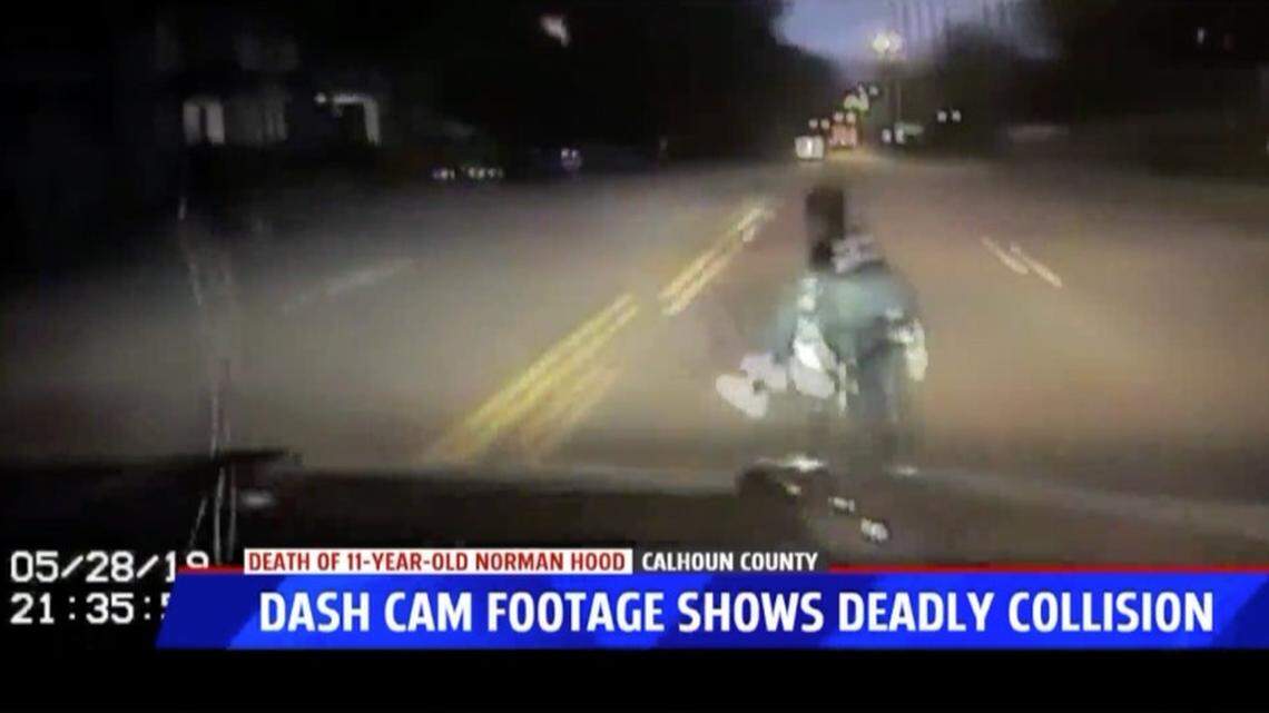 Norman Hood, 11, was killed after a Calhoun County, Michigan sheriff’s deputy hit him while driving to a burglary, police say. Screengrab from WXMI.