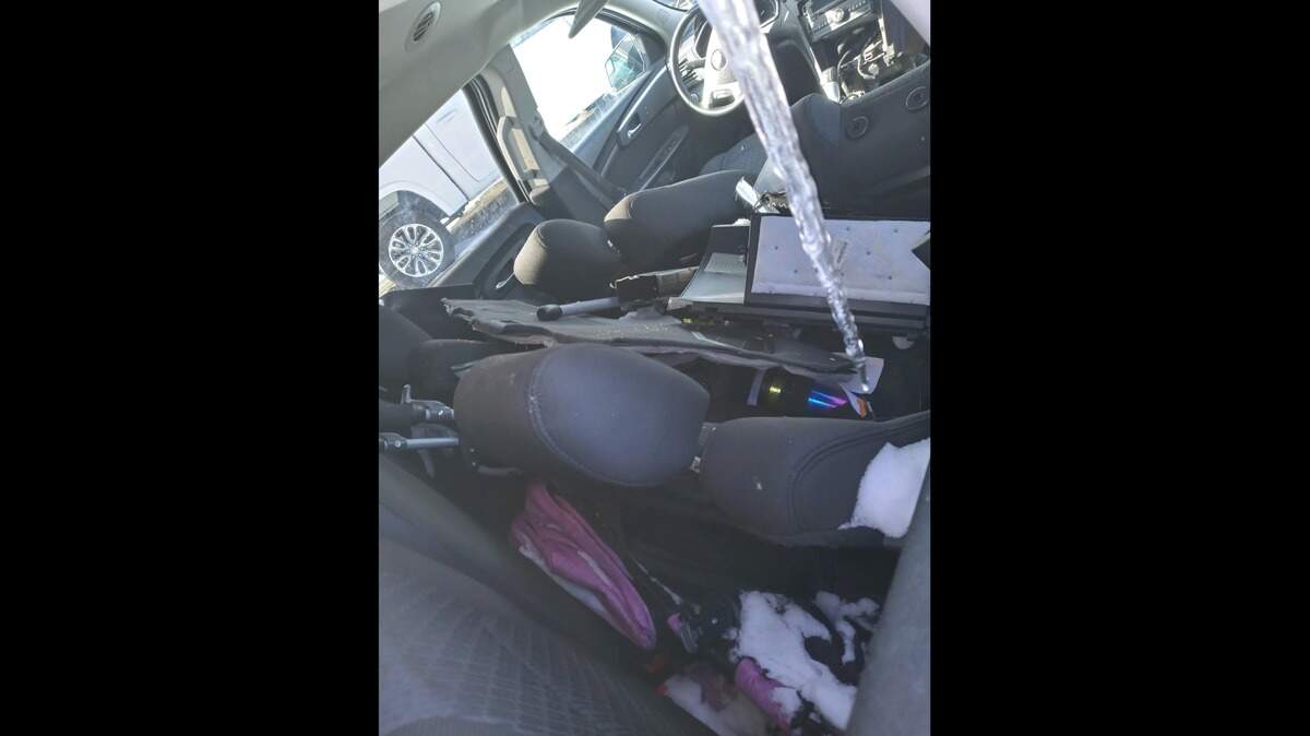 Photos show the vehicle 5-year-old Ariel Young was riding in that was damaged in a crash involving former Chiefs Coach Britt Reid.
