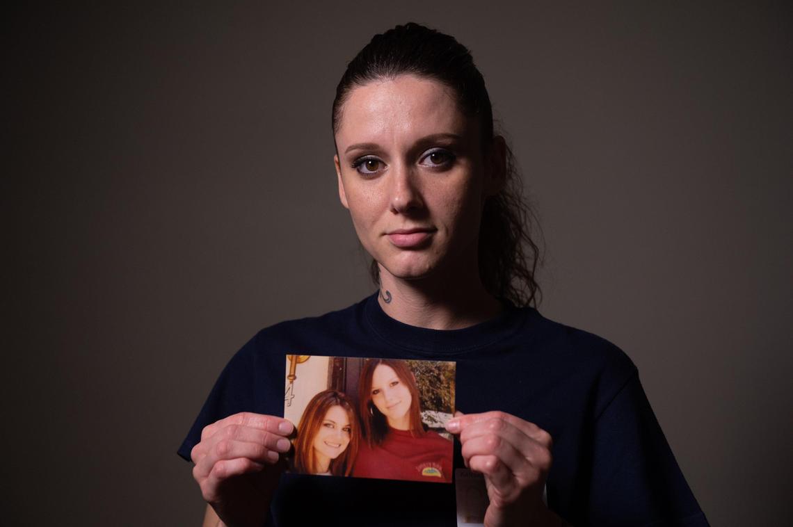 Michelle Voorhees keeps a photo of her and her younger sister as one of the possessions she’s allowed to have in the Topeka Correctional Facility.