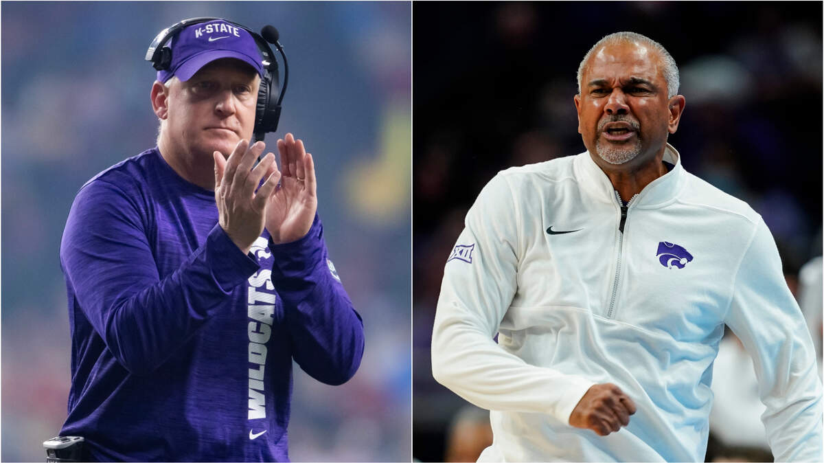 K-State football coach Chris Klieman (left) and basketball coach Jerome Tang (right).