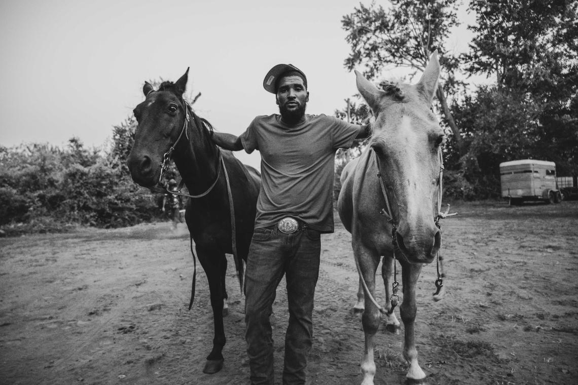 Lyndell Goodwin, aka CB Dell, trounce through the Copper Boyz Ranch. Dell says he feels blessed that he found horsing because it “brings him peace.” Goodwin comes from a family business of training horses and horse ranching.