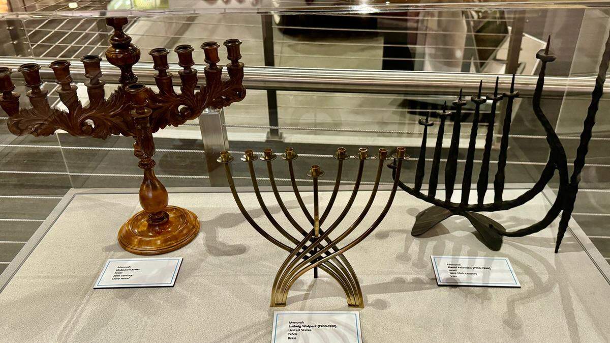 As visitors stroll through the home they will see more than 30 objects on loan from the Klein Collection, including various menorahs, used during the eight-day winter celebration of Hanukkah.