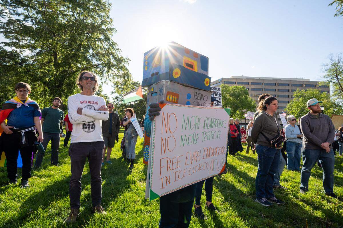 Kansas Citians gathered in Washington Square Park for an International Workers’ Day protest on Friday, May 1. The protest is part of a national strike, calling for people to boycott work, school and spending on May 1.