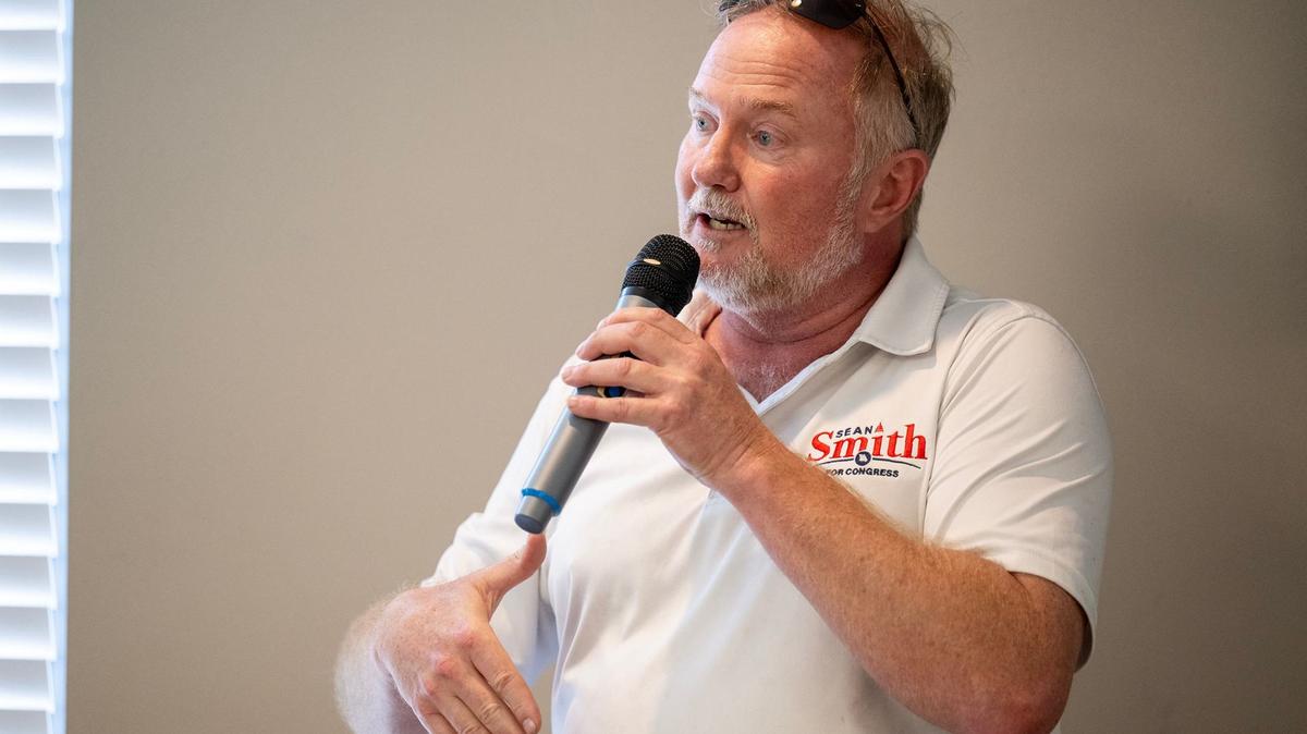 Jackson County Legislator Sean Smith at a campaign event last summer while running for congress. 